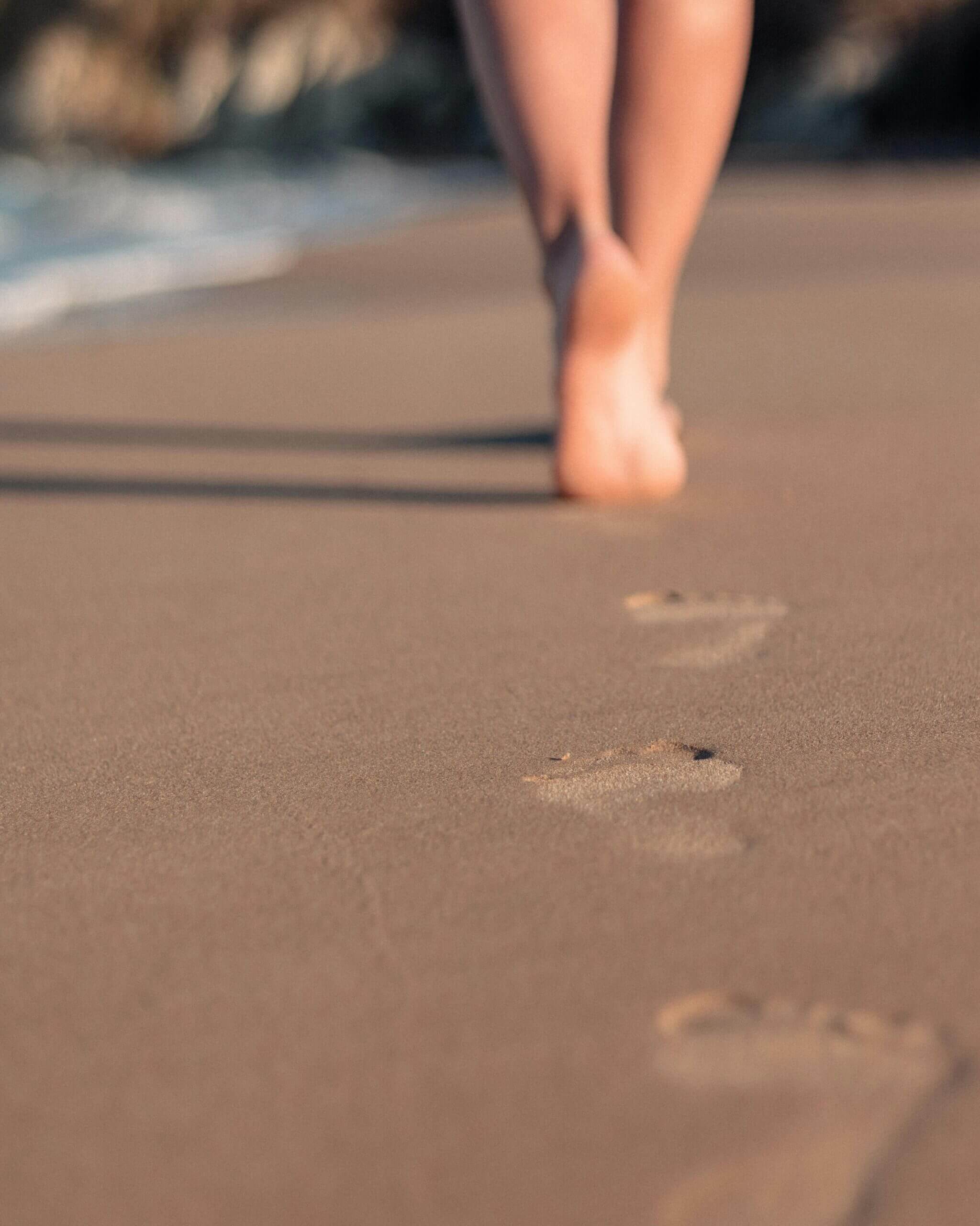 walking on a beach